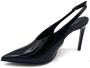 Guglielmo Rotta Zwarte Lakleren Slingback Hakken Black Dames - Thumbnail 2