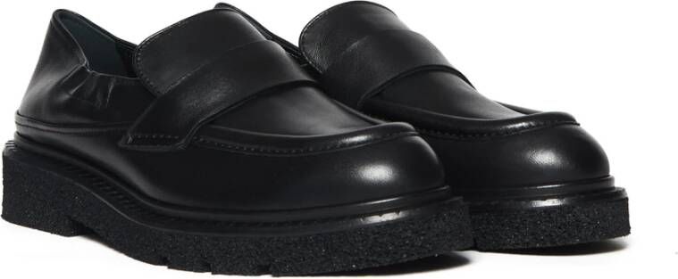 Guglielmo Rotta Zwarte leren Kingsley mocassin schoen Black Dames