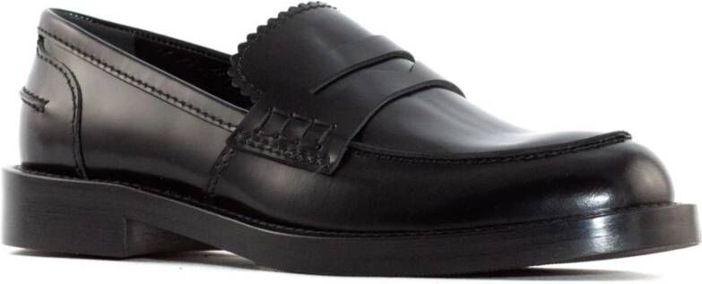 Guglielmo Rotta Zwarte Leren Penny Loafer Schoenen Black Dames