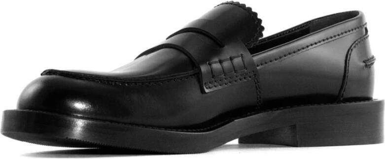 Guglielmo Rotta Zwarte Leren Penny Loafer Schoenen Black Dames