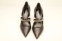 Guglielmo Rotta Zwarte leren pump met gouden studs Black Dames - Thumbnail 3