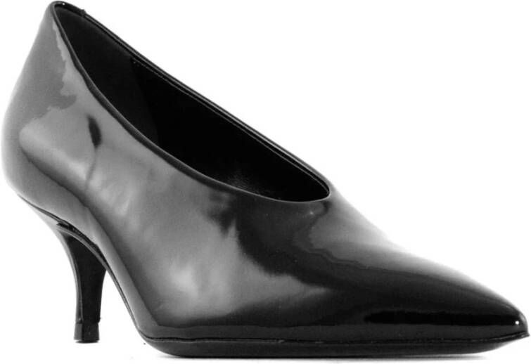 Guglielmo Rotta Zwarte Leren Pumps 4 5cm Hak Black Dames