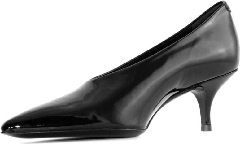 Guglielmo Rotta Zwarte Leren Pumps 4 5cm Hak Black Dames