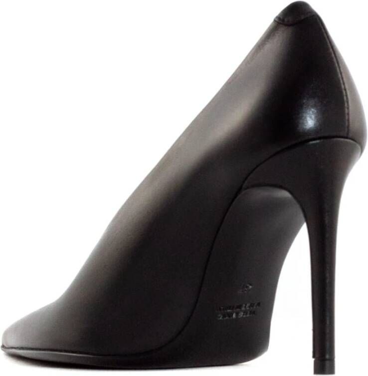 Guglielmo Rotta Zwarte Leren Pumps Puntig 10cm Hak Black Dames