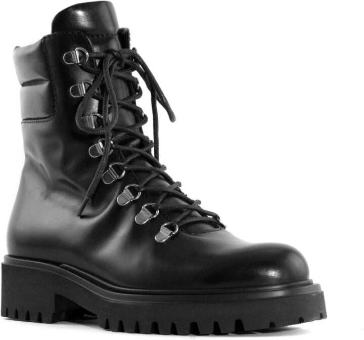 Guglielmo Rotta Zwarte Leren Veterschoenen Black Dames