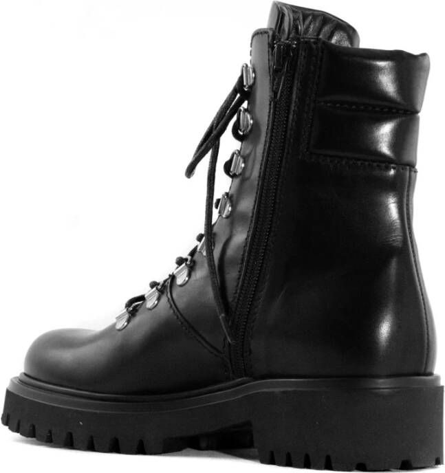 Guglielmo Rotta Zwarte Leren Veterschoenen Black Dames