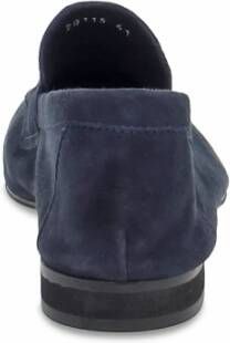 Guidi Blauwe Nubuck Dandy Loafer met Bar Blue Heren