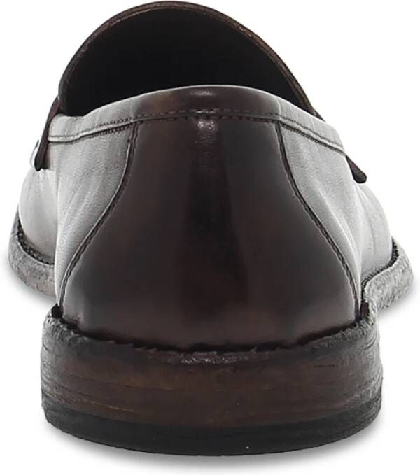 Guidi Bruine Leren Loafer Stile Inglese Brown Heren