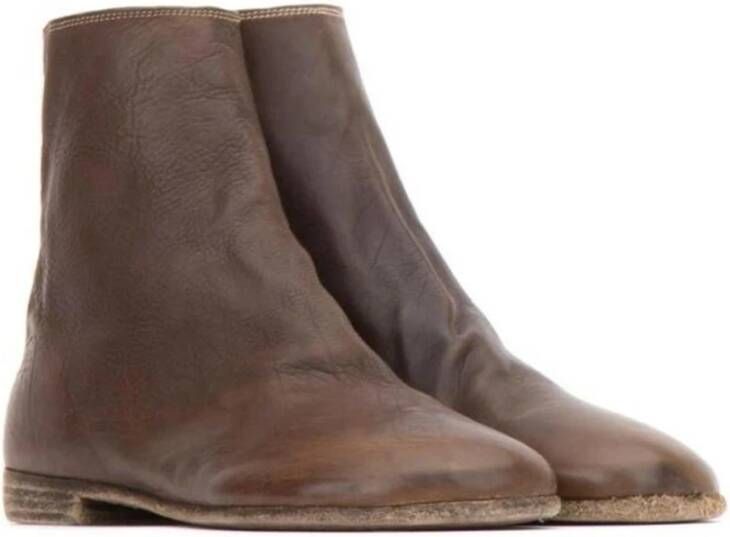 Guidi Bruine Leren Rits Enkellaars Brown Dames