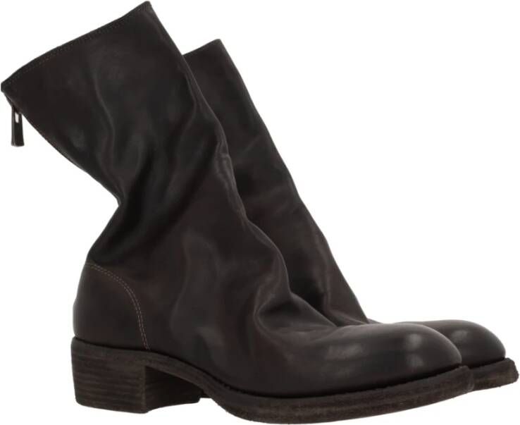 Guidi Bruine Leren Rits Enkellaarzen Brown Dames