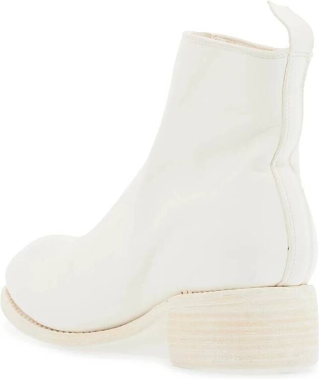 Guidi Elegante leren laarzen met zijrits White Dames