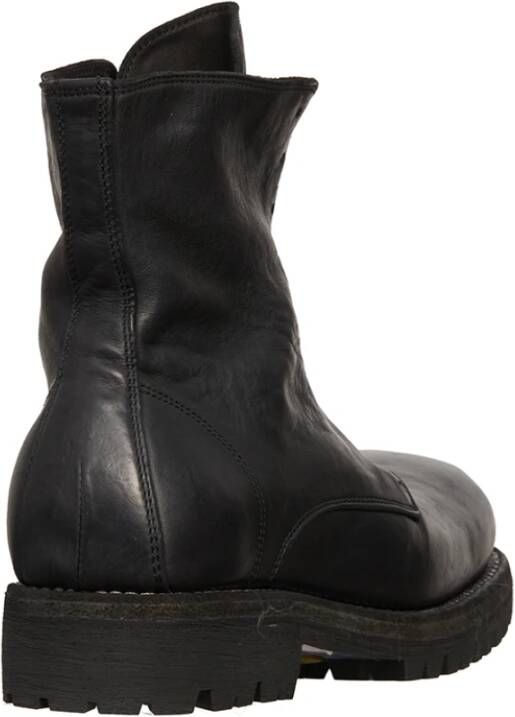 Guidi Geveterde leren laarzen Black Heren