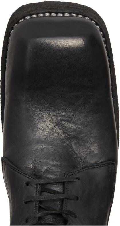 Guidi Geveterde leren laarzen Black Heren