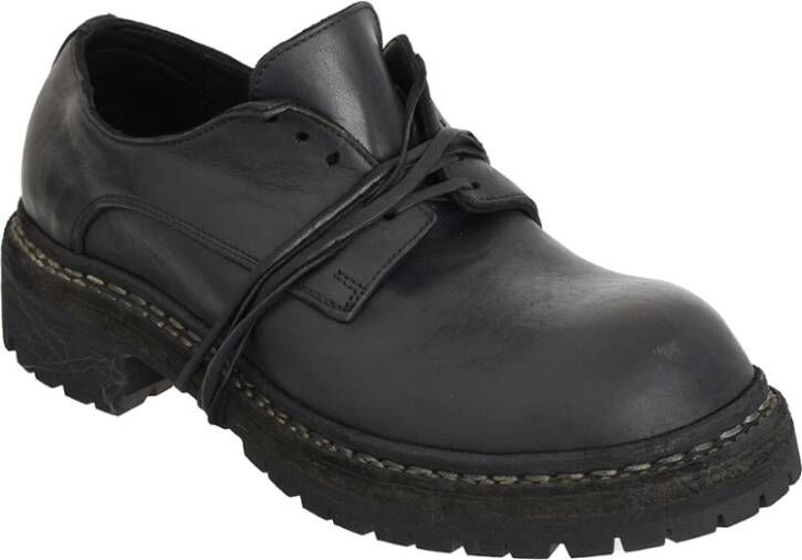 Guidi Leren Derby Schoenen Black Heren