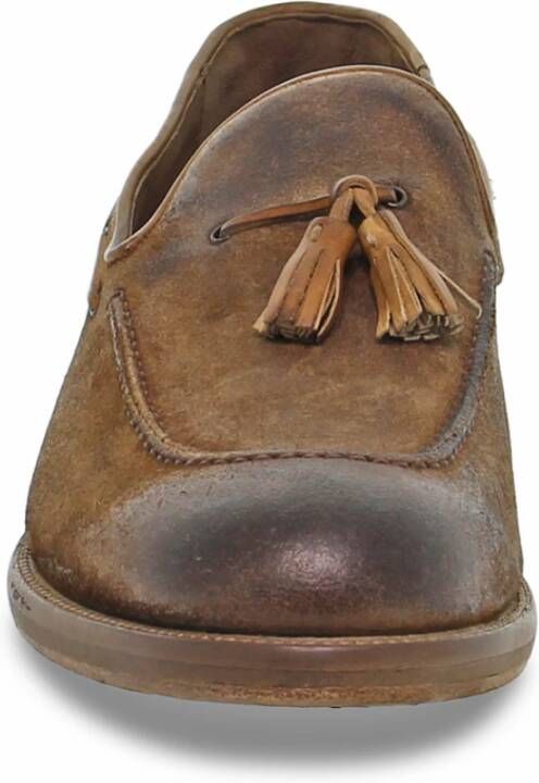 Guidi Leren Loafer met Sieraccessoire Brown Heren