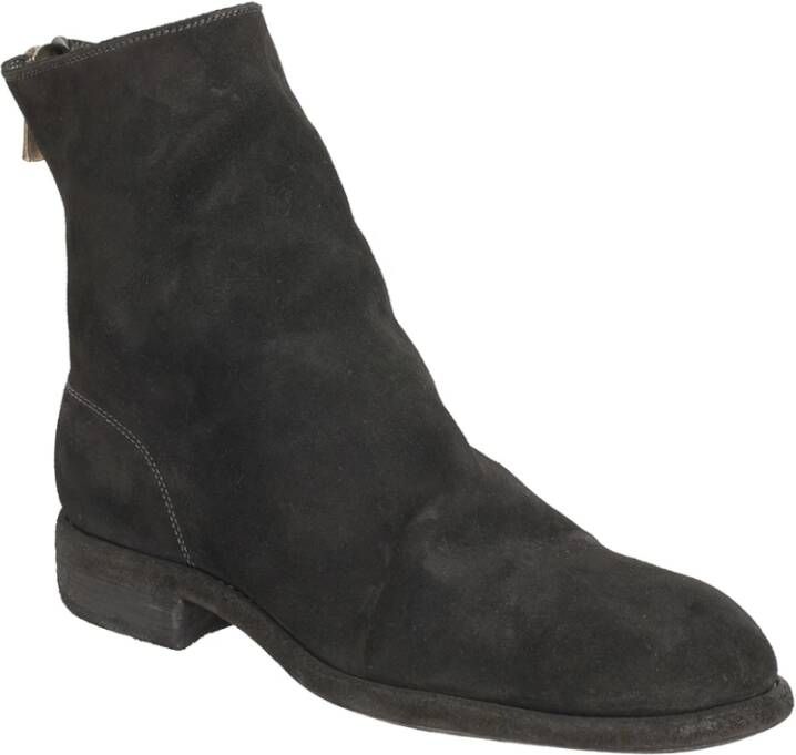 Guidi Leren ritslaars Black Heren