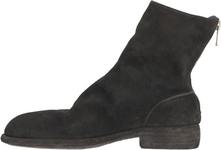 Guidi Leren ritslaars Black Heren