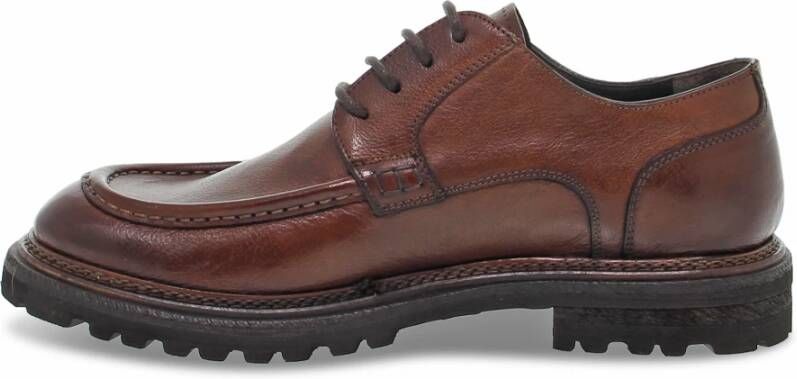 Guidi Leren Veterschoenen Stile Inglese Paraboot Brown Heren