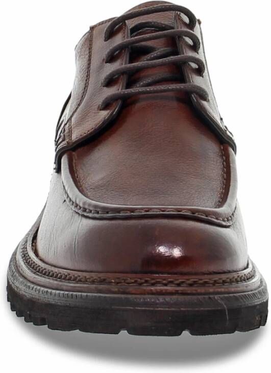 Guidi Leren Veterschoenen Stile Inglese Paraboot Brown Heren