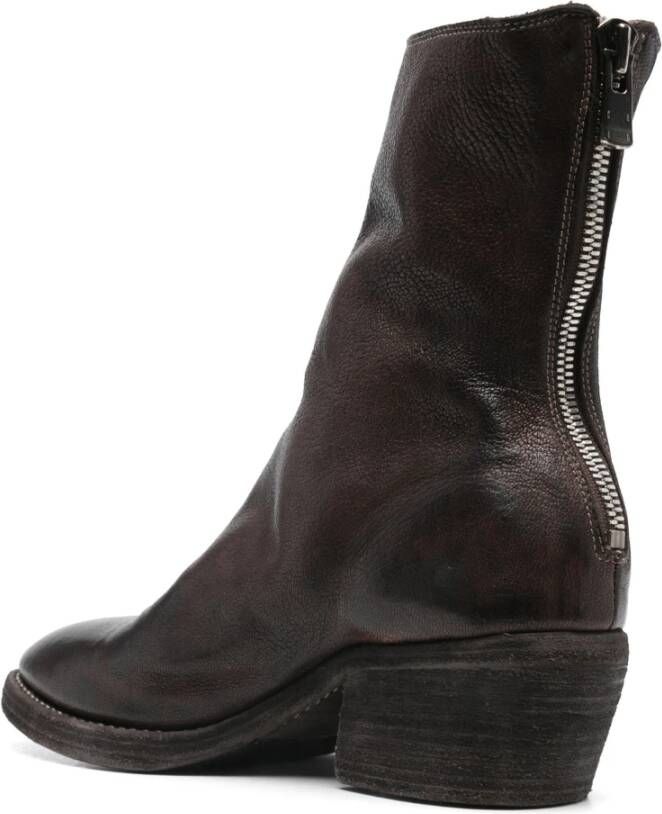 Guidi Western Stijl Leren Laarzen Brown Heren