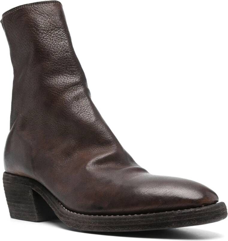 Guidi Western Stijl Leren Laarzen Brown Heren