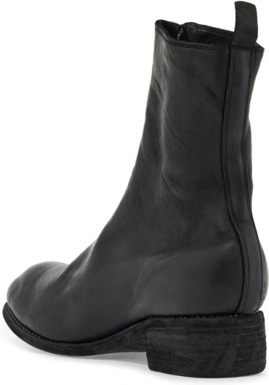 Guidi Zwarte Leren Laarzen met Zijrits Black Dames