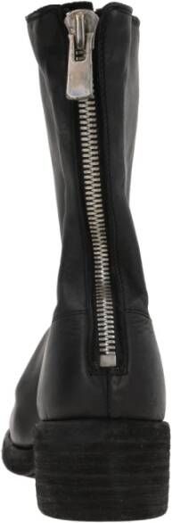 Guidi Zwarte Leren Rits Enkellaarzen Black Dames