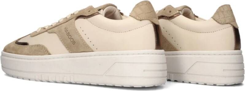 Haboob Beige Leren Lage Sneakers Beige Dames