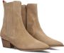 Haboob Beige Suède Enkellaarzen met Westerse Details Beige Dames - Thumbnail 7