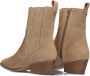 Haboob Beige Suède Enkellaarzen met Westerse Details Beige Dames - Thumbnail 8