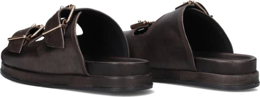 Haboob Bruin Leren Slippers Brown Dames