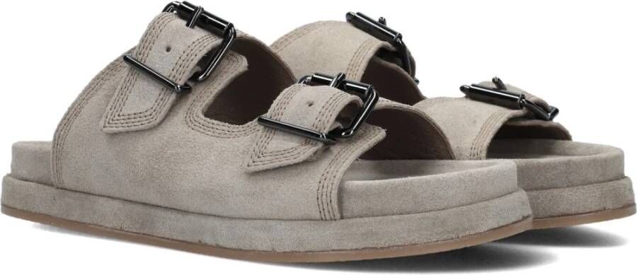 Haboob Taupe Suède Slippers voor Dames Gray Dames