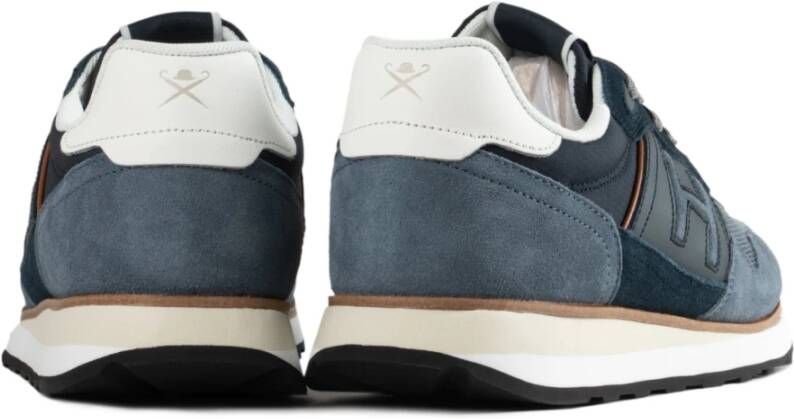 Hackett Luxe Suede Leather Mix Sneakers Blue Heren