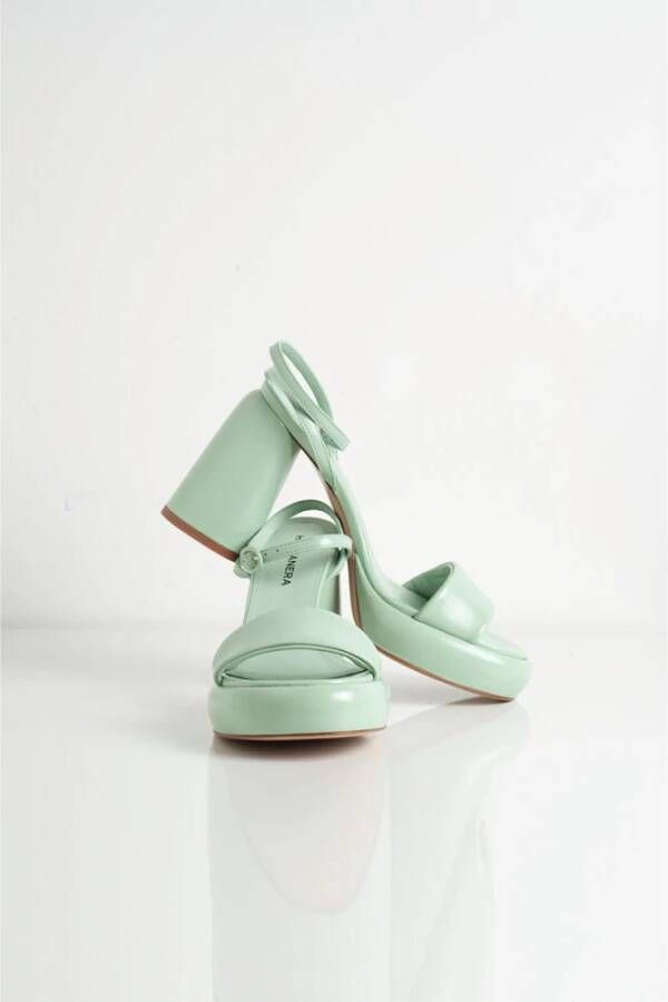 Halmanera Aloe Leren Platform Sandaal Erika Green Dames