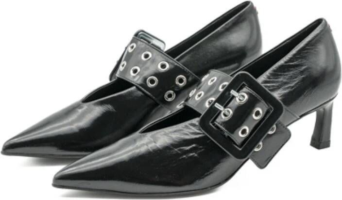 Halmanera Dames Glaze Zwarte Hakken Black Dames