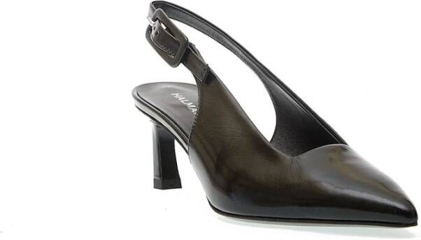 Halmanera Rosa Slingback Pumps Leren Dunne Hak Black Dames