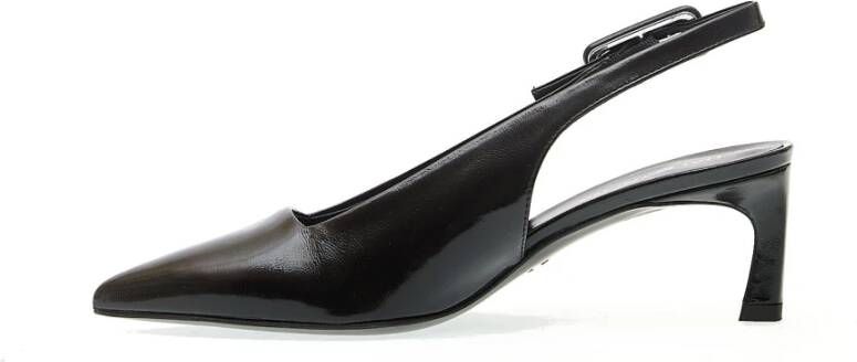 Halmanera Rosa Slingback Pumps Leren Dunne Hak Black Dames