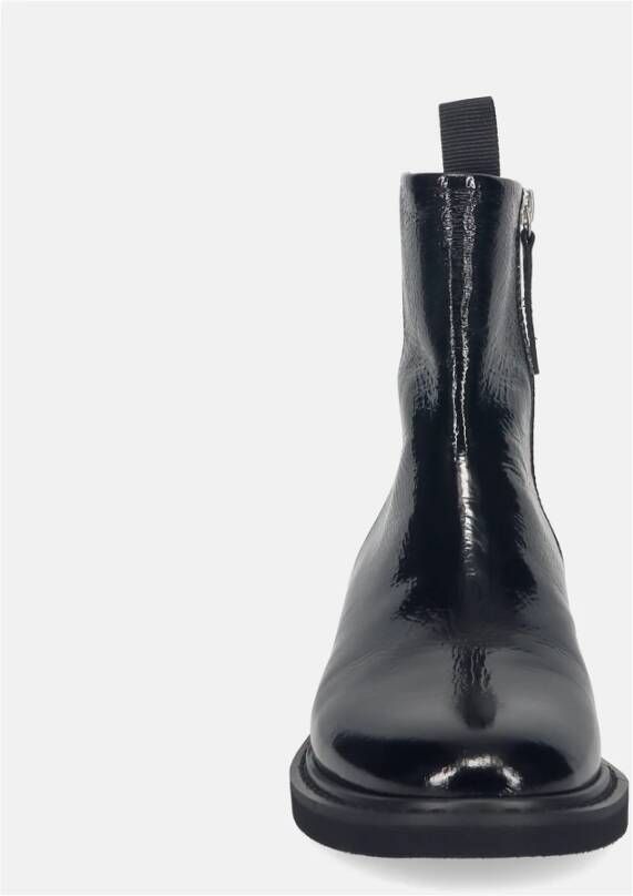 Halmanera Zwarte Lakleren Enkellaars Black Dames