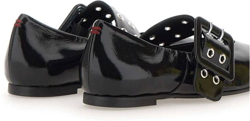 Halmanera Zwarte platte schoenen Black Dames