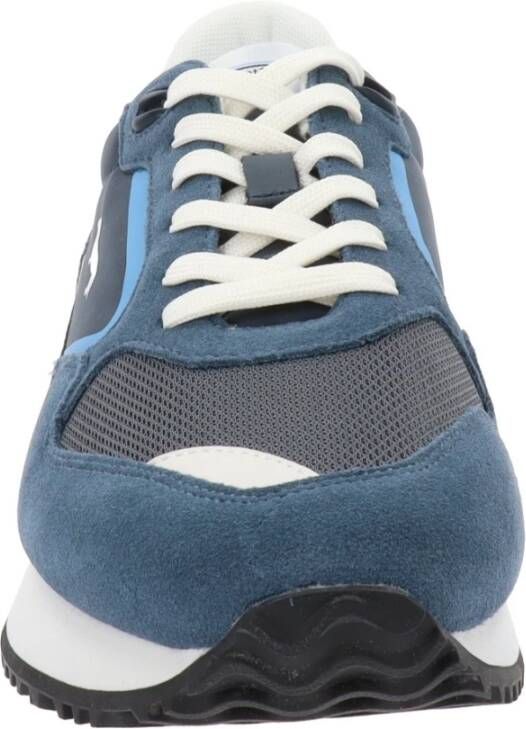 Harmont & Blaine Leren en stoffen herensneakers vetersluiting Blue Heren