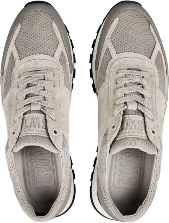 Harrys London Grijze Lage Sneakers Rubberen Zool Gray Heren