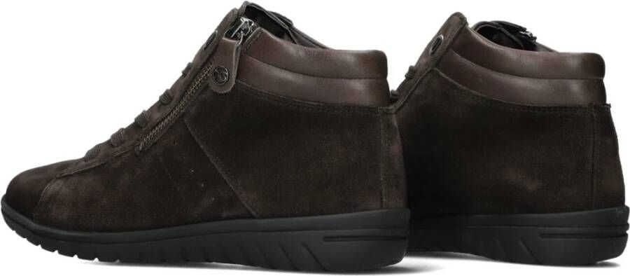 Hartjes Bruine Hoge Sneakers met Rits Brown Dames