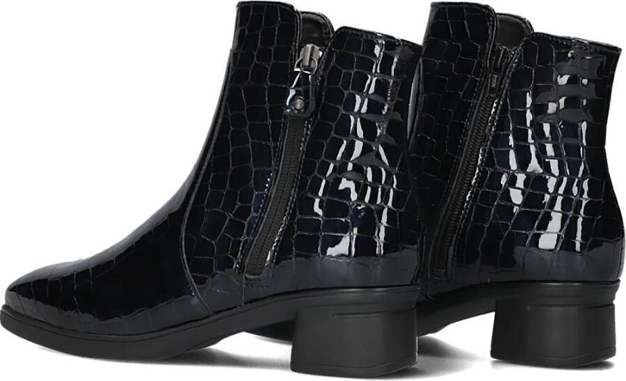 Hartjes Croco 2-rits Dames Enkellaarzen Blauw Black Dames