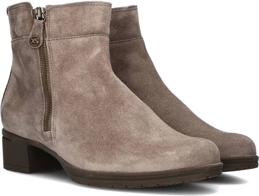 Hartjes Dames Enkellaarsjes met Rits in Taupe Beige Dames