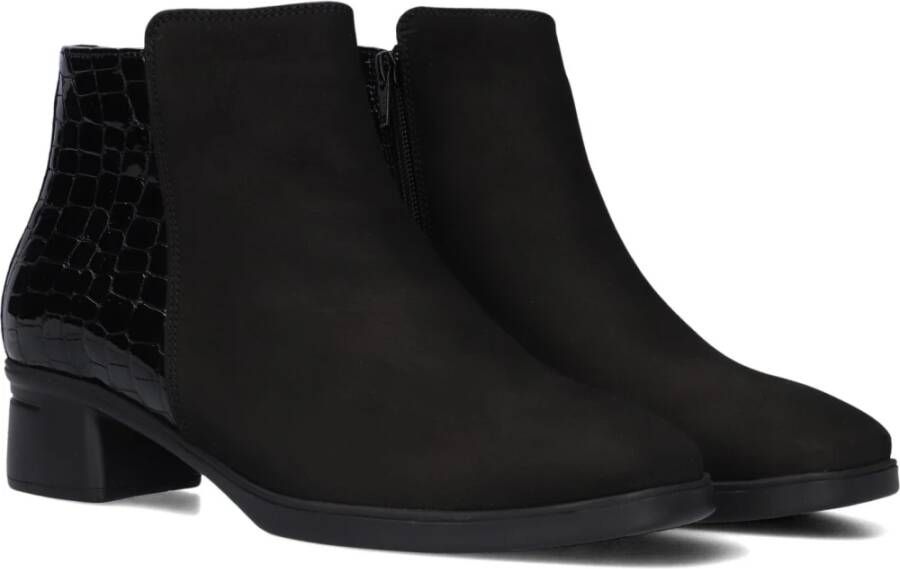 Hartjes Dames Enkellaarzen Zwart Nubuck Black Dames