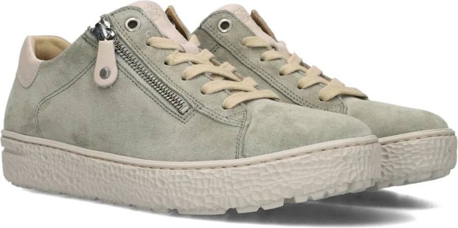 Hartjes Groene Suède Sneakers met Bruine Accenten Green Dames