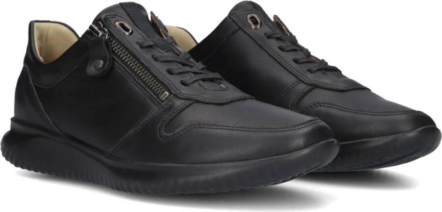 Hartjes Lage sneakers in zwart leer Black Dames