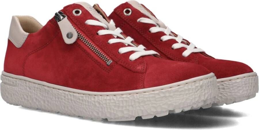 Hartjes Rode Suède Dames Lage Sneakers Red Dames