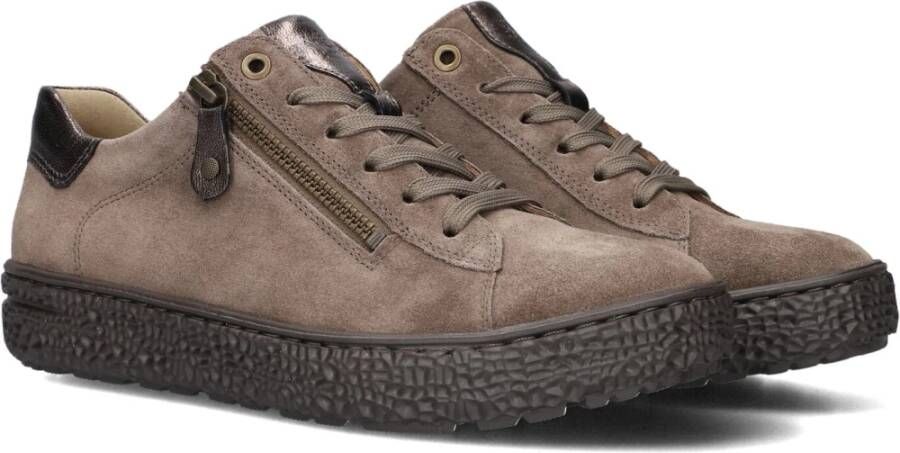 Hartjes Taupe Suede High Heel Sneaker Brown Dames