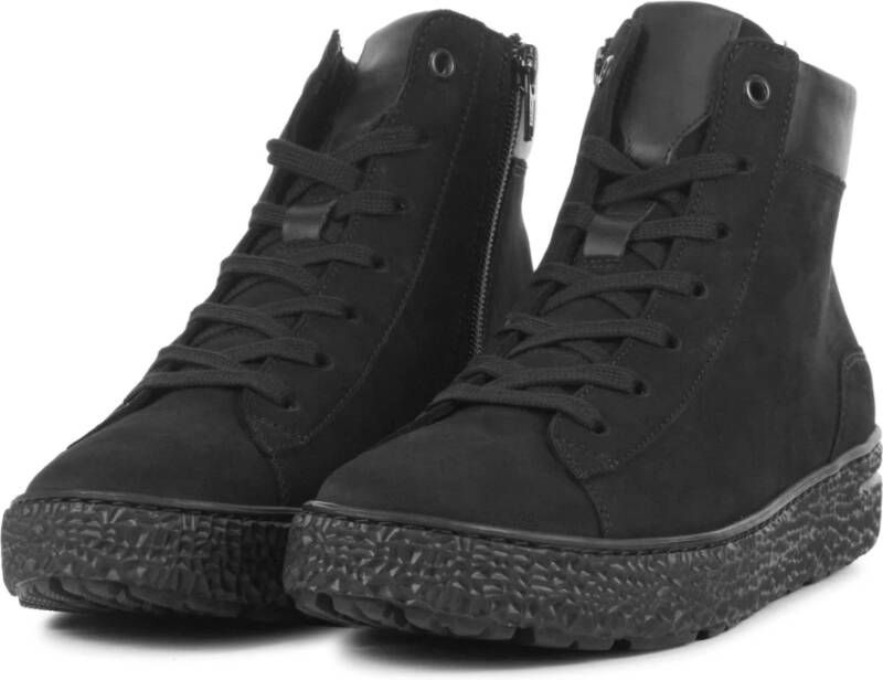 Hartjes Zwarte Leren Sneakers Black Dames